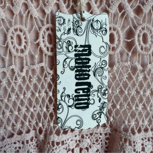 MONORENO BILTMORE TWO PIECE CROCHET & LACE MAXI Light Pink feminine summer - Picture 6 of 14